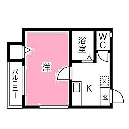 アソシア則武 1Kの間取図画像