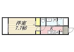 フォレストコートシャイン 1Kの間取図画像