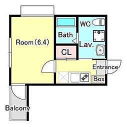 ガーデンパレス幕張本郷 1Kの間取図画像