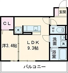 Sakura 1LDKの間取図画像