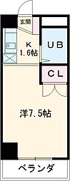 エール21 1Kの間取図画像