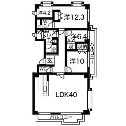 フォレストヒルズ 3LDKの間取図画像