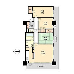 RESIDIATOWERSENDAI 3LDKの間取図画像