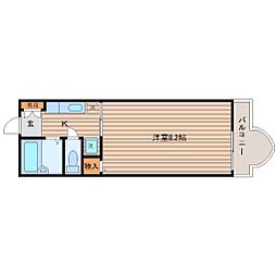 スターツアルファネクスト長嶺 2階1Kの間取り