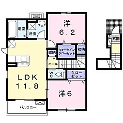 エル&シーモカ1 2LDKの間取図画像