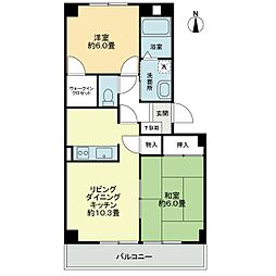 フォブールK-One 2LDKの間取図画像