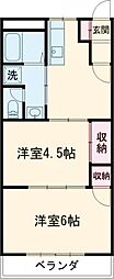 ライフステージ広瀬2 2DKの間取図画像