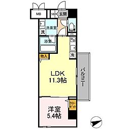 Le Grandeur 阿賀中央 2階1LDKの間取り