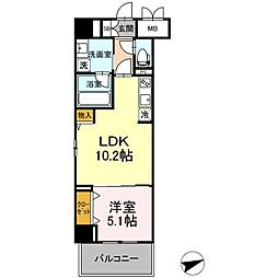LeGrandeur阿賀中央 1LDKの間取図画像