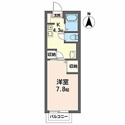 ドリーム・メゾン萩 1Kの間取図画像
