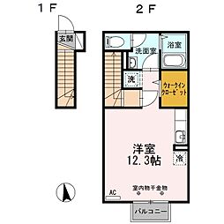 サンサウス ワンルームの間取図画像