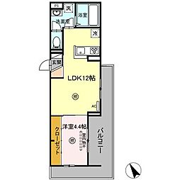 PREMILIFE新町 1LDKの間取図画像