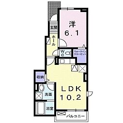 サンハウス2 1LDKの間取図画像