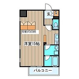 ヴィアーレ勾当台II 10階ワンルームの間取り