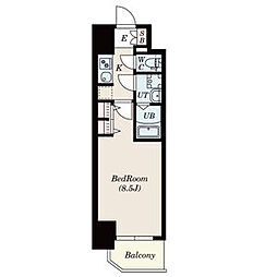 S-RESIDENCE黒川本通一丁目 1Kの間取図画像