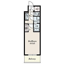 S-RESIDENCE黒川本通一丁目 1Kの間取図画像