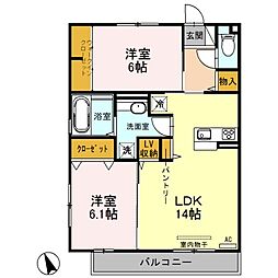 ロイヤルスクエア 2LDKの間取図画像