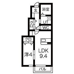 ラ・フェリーチェ 1LDKの間取図画像