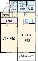 シエルヴィスタ 1LDKの間取図画像