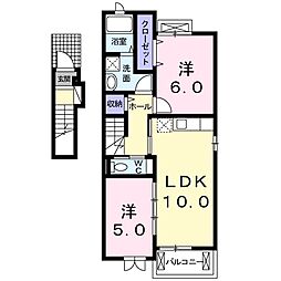 ラ・エスペランサ 2LDKの間取図画像