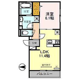 フェリオ 1LDKの間取図画像