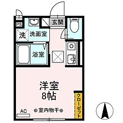 D-roomSuneiB 1Kの間取図画像