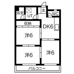 岐東コーポラス 3DKの間取図画像