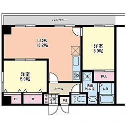 グランディール光町 2LDKの間取図画像