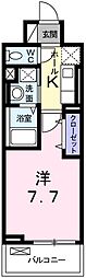 ジュエル3 1Kの間取図画像