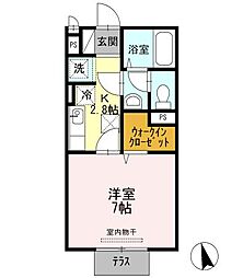 フォルトゥーナ 1Kの間取図画像