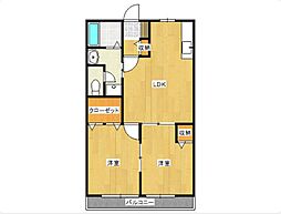 ハイムK&M 2LDKの間取図画像