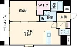 JR豊肥本線 水前寺駅 徒歩4分の賃貸マンション 10階1LDKの間取り