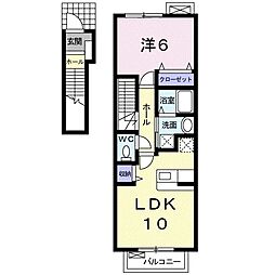 プリンス鋳物師 1LDKの間取図画像