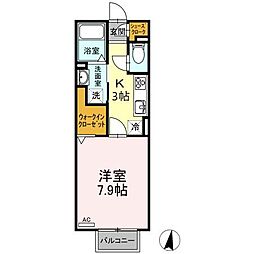 上平ガーデンプレイス 1Kの間取図画像