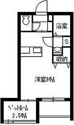 レインボー宇宿 ワンルームの間取図画像