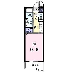 フォレストパレスB 1Kの間取図画像