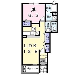 サンヒルズ立田の森 1LDKの間取図画像