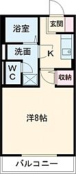 ボナールアークA棟 1Kの間取図画像