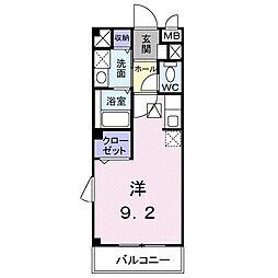 モルティ・MK ワンルームの間取図画像