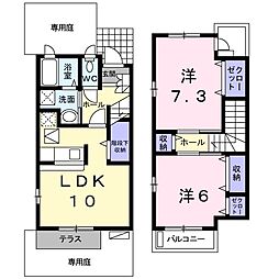 ラッフィナートカーサ 2LDKの間取図画像