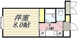 ヴィラコート富士 1Kの間取図画像