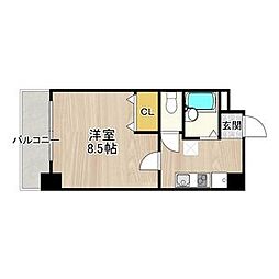 CITY SPIRE烏丸御池 5階1Kの間取り