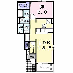 ヴィラ・アリーナ 1LDKの間取図画像