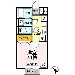 ホープハウス3 1Kの間取図画像