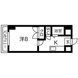 コンフォート五橋ステーション 1Kの間取図画像
