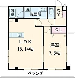 フレスコブリーザァ 1LDKの間取図画像