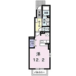 コーポ天王 ワンルームの間取図画像