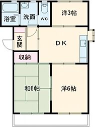メゾン栄 3DKの間取図画像