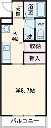 ロイヤルハートピア郷津B 1Kの間取図画像