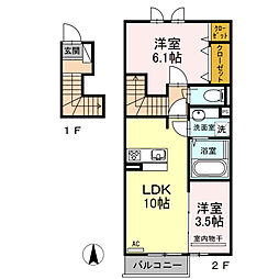 マウンテンクレスト・アーク 2LDKの間取図画像